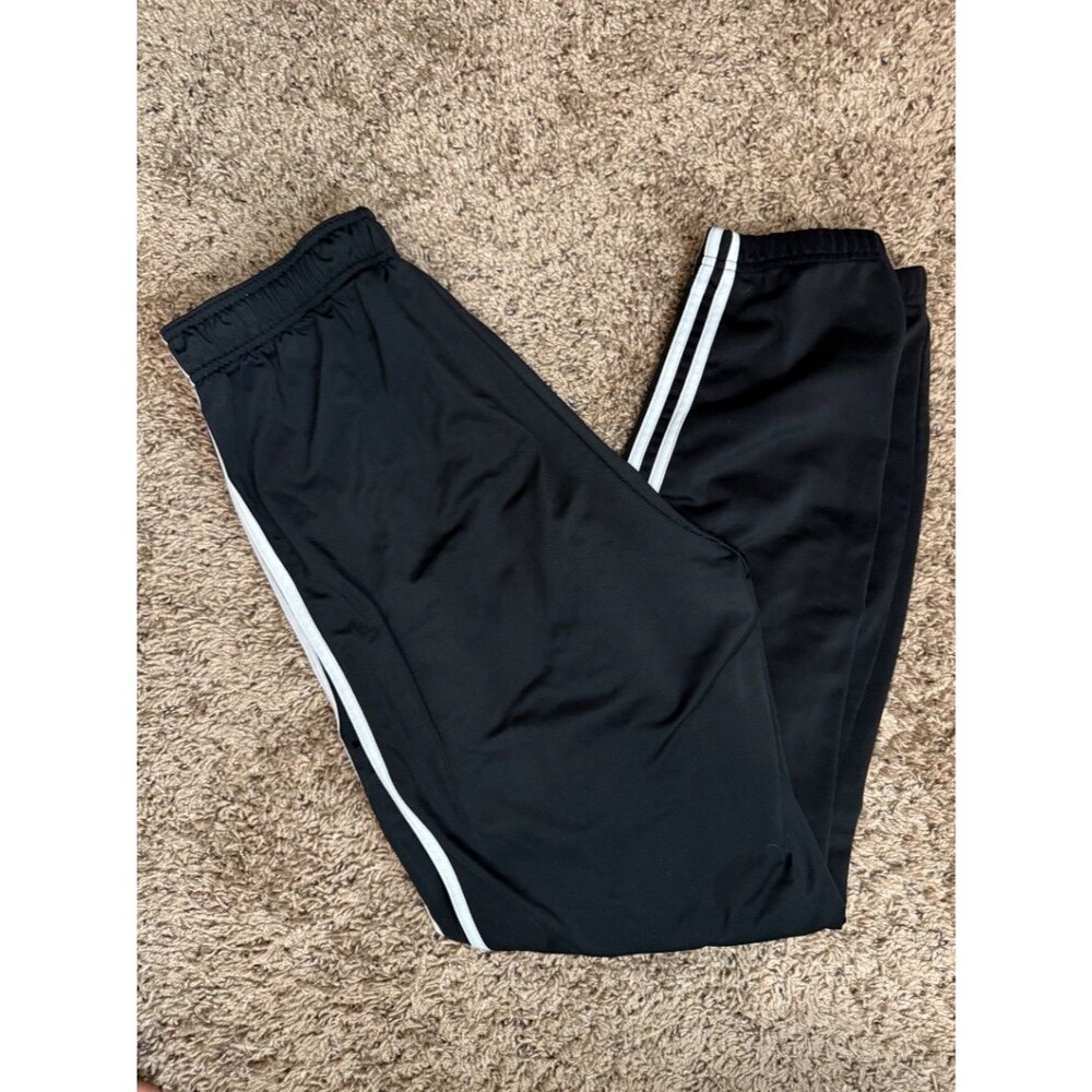 adidas Essentials Men Track Pants Black White 3-Stripe Size M